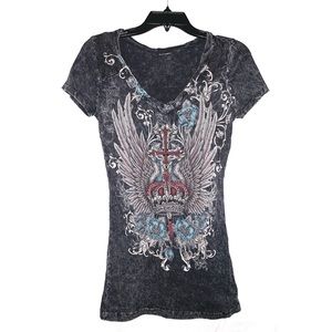 Daytrip Distressed V Neck